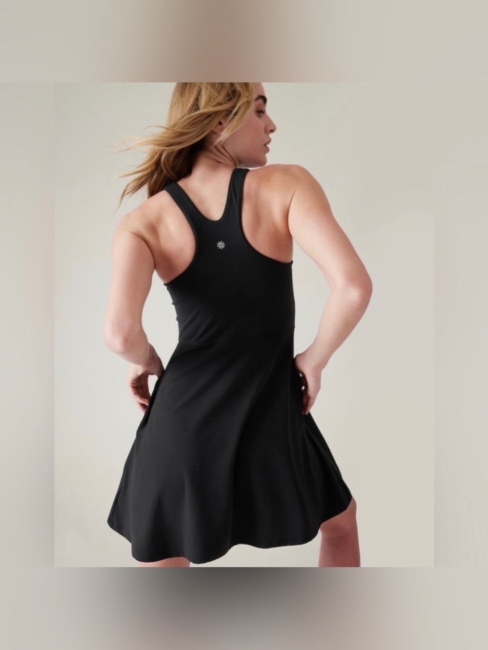Athleta A-Line Mini Dress SZ L WORN ONCE stretchy fitted holds you in nicely!